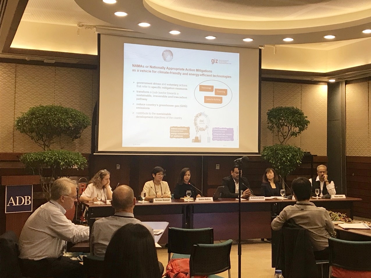 A representative from the Project Fund Manager (PFM) team of the RAC NAMA Fund and Ms. Denise Andres, adviser with the GIZ programme Proklima, attended a Deep Dive Workshop on June 5 on the topic “Promoting Efficient, Clean Cooling through Technology and Policy Innovation” as part of the Asia Clean Energy Forum (ACEF) 2018.