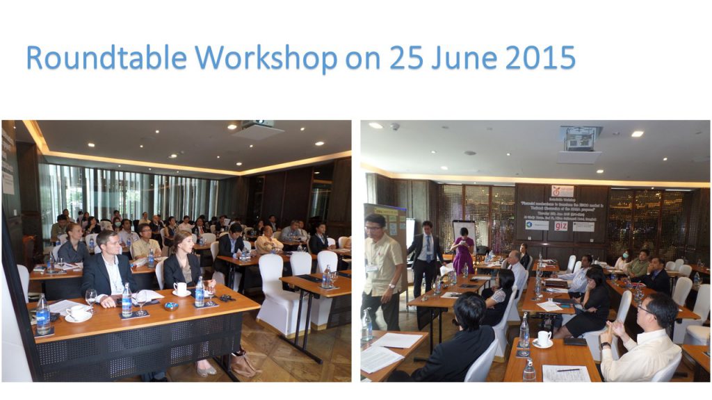 Roundtable Workshop “Financial mechanisms to transform the ESCO market in Thailand: Discussion of the NAMA proposal”