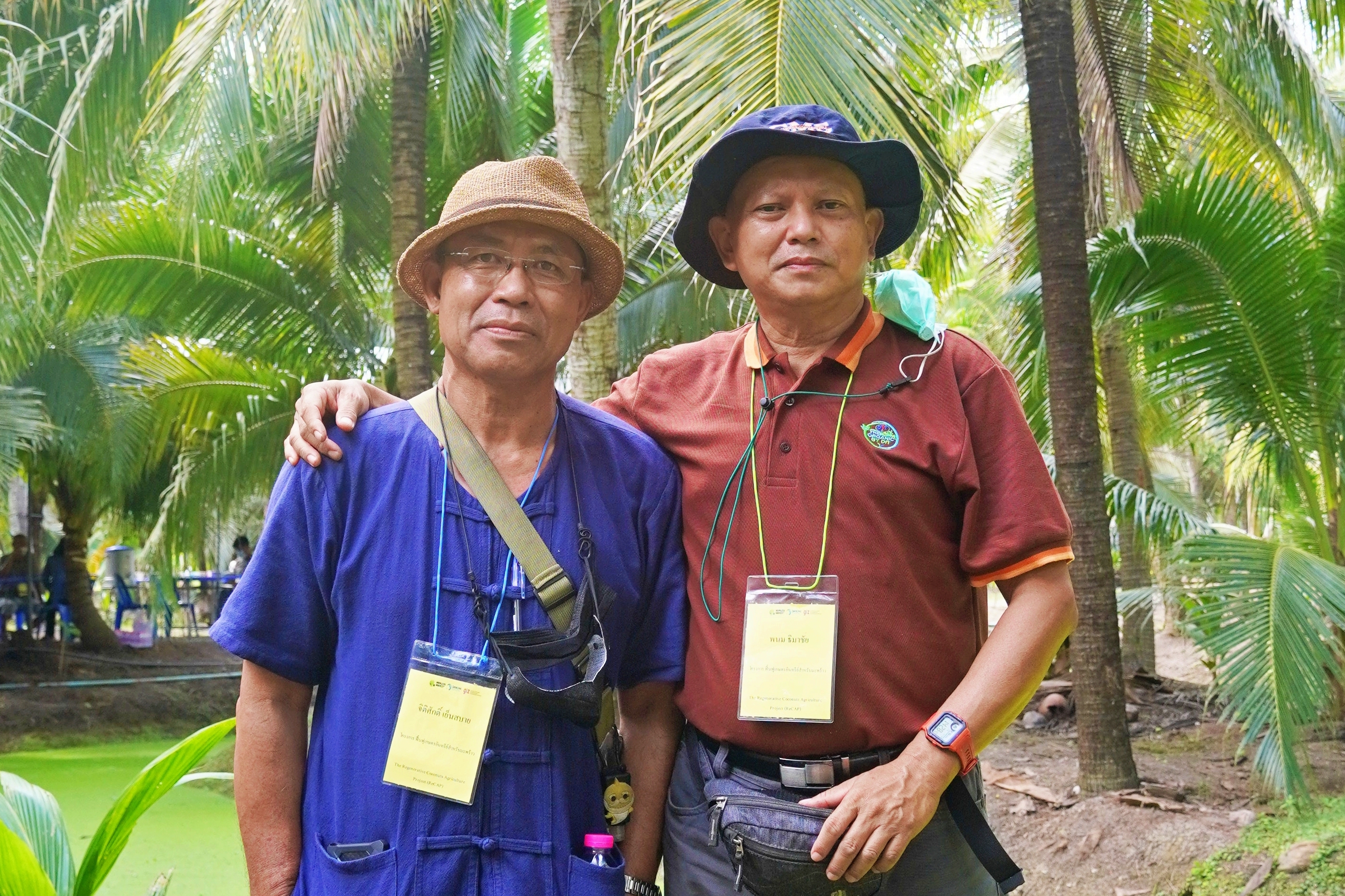 From left: Jitisak Yensabai, a farm owner and Panom Thimachai – members of the first batch of ReCAP pilot farmers